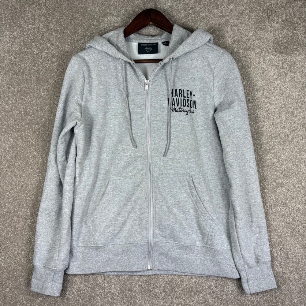 Harley-Davidson Womens Gray Zip Up Hoodie Southwestern Graphic Size M